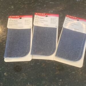 NWT 3 Packages Singer Dark Denim Iron-on Patches